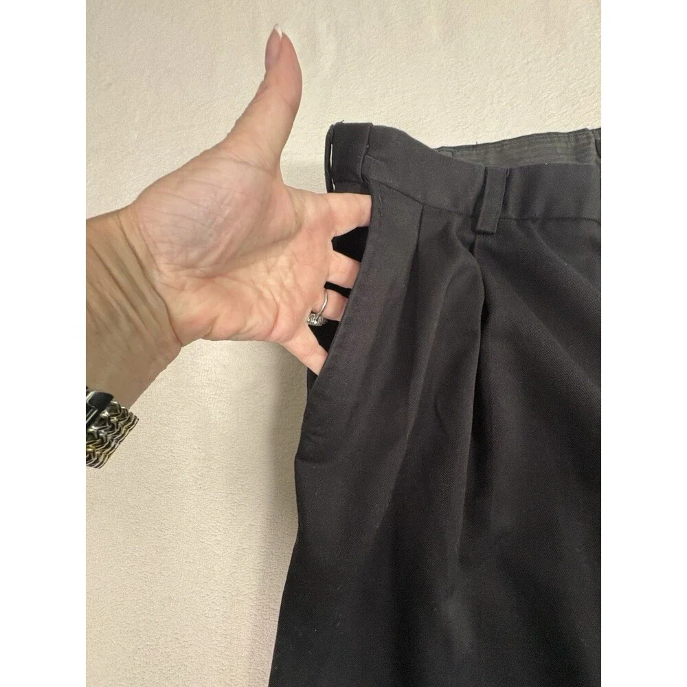 IZOD American Chino Men’s Black Double Pleated Dress Pants 36x34 Cuffed Classic